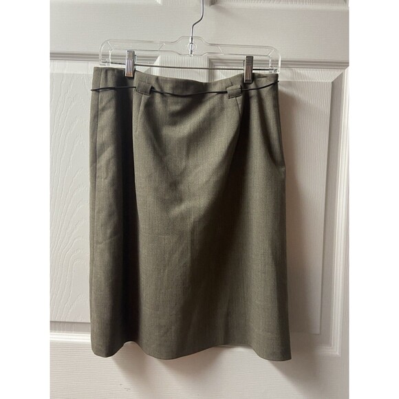 Jones New York  Skirt Womens Size 10 Wool Blend Front Pleat Belt Classic Pencil - Picture 2 of 4
